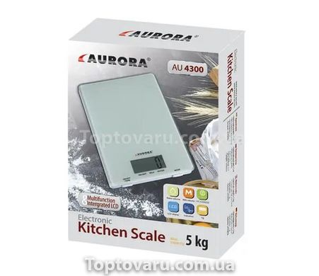 Ваги кухонні AURORA AU-4300 5 кг Білі 8996 фото