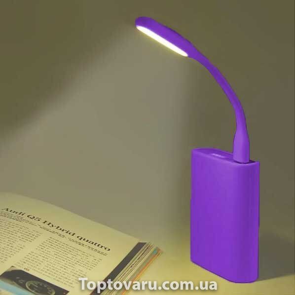 Портативний гнучкий USB LED світильник фіолетовий 2875 фото
