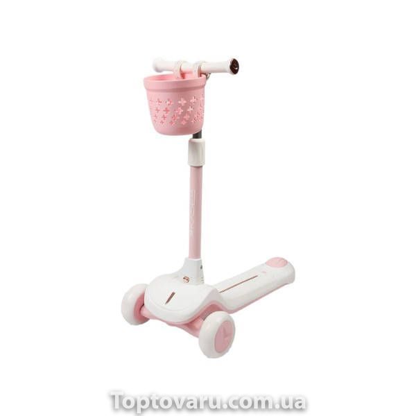 Самокат детский трехколесный Skyper J-448/27 Розовый с белым 34325 фото