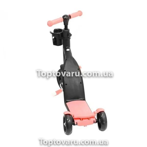 Самокат-велобег с педалями Scooter 3в1 БЕЗ УПАКОВКИ Розовый 4872 фото