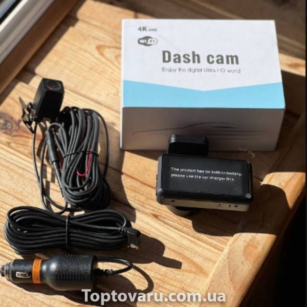 Видеорегистратор автомобильный 4k uhd wifi Dash cam Vidure Черный 36554 фото