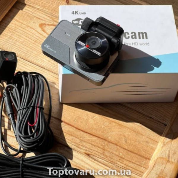 Видеорегистратор автомобильный 4k uhd wifi Dash cam Vidure Черный 36554 фото