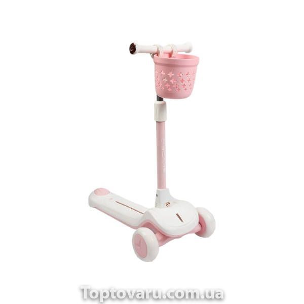 Самокат детский трехколесный Skyper J-448/27 Розовый с белым 34325 фото