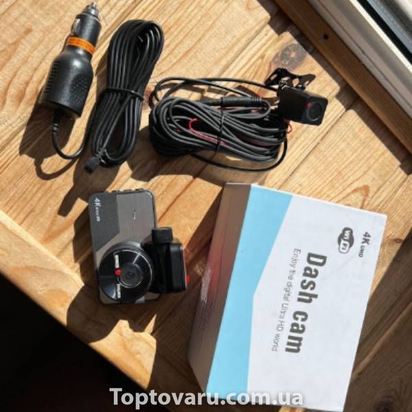 Видеорегистратор автомобильный 4k uhd wifi Dash cam Vidure Черный 36554 фото