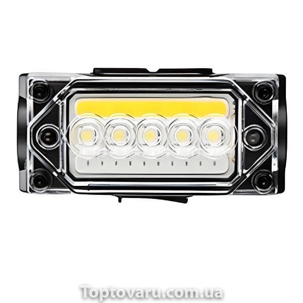 Фонарь налобный с датчиком движения аккумуляторный с магнитом YY-19С-5SMD+COB(white+yellow+red) Черный 21840 фото