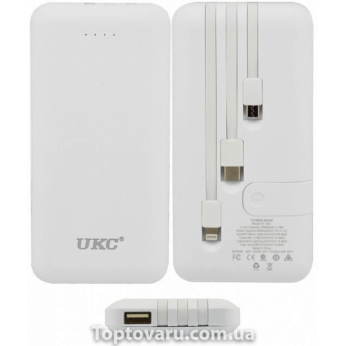 POWER BANK LP303 10000mah +cable IP/v8/typeC 5781 фото