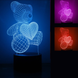 Настольный светильник 3D Desk Мишка с сердцем 3343 фото 2