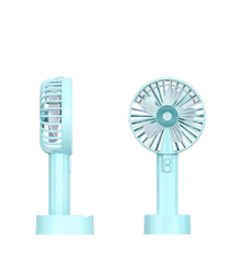 Мини-вентилятор ручной аккумуляторный с эффектом увлажнения воздуха и подставкой KINZO COOLING Голубой 14431 фото