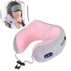 Массажер электрический для шеи U-Shaped Massage Pillow SHAKE WM-003 Розовый