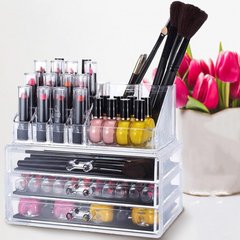 Акриловий органайзер Cosmetic Storage Box для косметики (3 шухлядки) 3502 фото