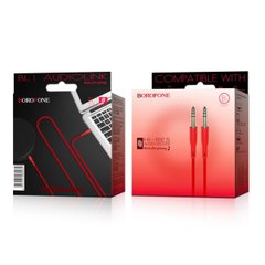 Аудiо-кабель BOROFONE BL1 Audiolink audio AUX cable, 1m Red BL1R1-00001 фото