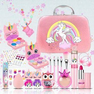 Набор детской косметики и аксессуаров в чемоданчике 28в1 HEANING FlyBeauty Washable Cosmetic Розовый 32305 фото