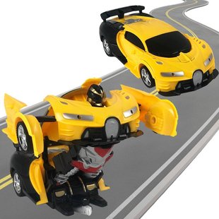 Машинка Трансформер Bugatti Robot Car Size 1:18 ЖОВТА (Variable Mars) 3436 фото