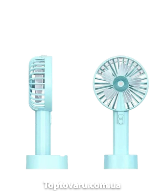 Міні-вентилятор ручний акумуляторний з ефектом зволоження повітря та підставкою KINZO COOLING Блакитний 14431 фото
