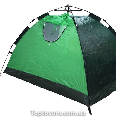 Палатка автоматическая 2-х местная Зеленая с серым клетчатым дном 3117 фото