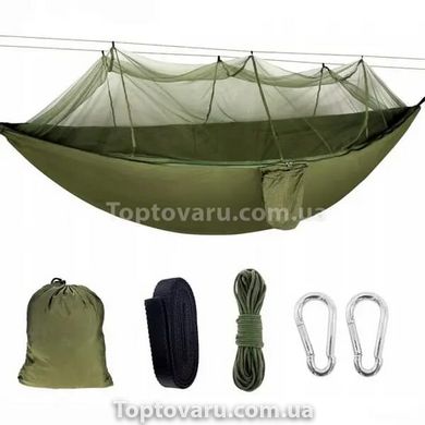 Туристичний гамак Travel hammock з москітною сіткою Хакі 8967 фото