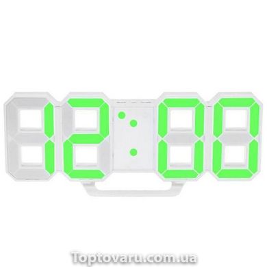Електронні настільні годинник з будильником і термометром LY 1089 Зелені 6281 фото