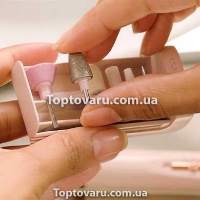 Домашній портативний фрезер ручка для манікюру і педикюру з набором фрез Flawless Salon Nails 6877 фото