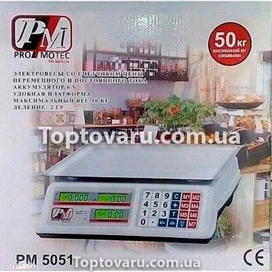 Весы торговые электронные 50 кг Promotec PM5051 Белые 2004 фото