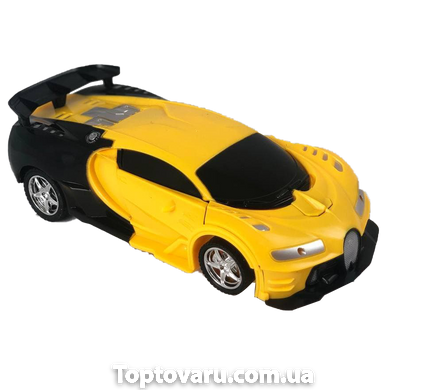 Машинка Трансформер Bugatti Robot Car Size 1:18 ЖОВТА (Variable Mars) 3436 фото