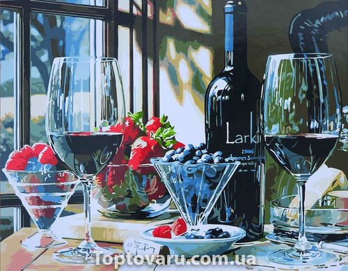 Картина по номерам VA-0292 "Вино и ягоды" 40*50см 2824 фото