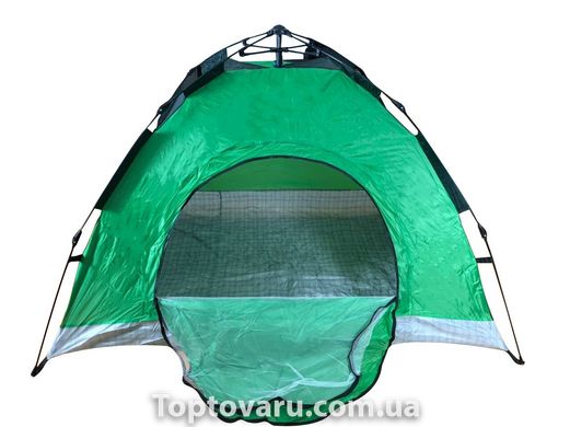 Палатка автоматическая 2-х местная Зеленая с серым клетчатым дном 3117 фото