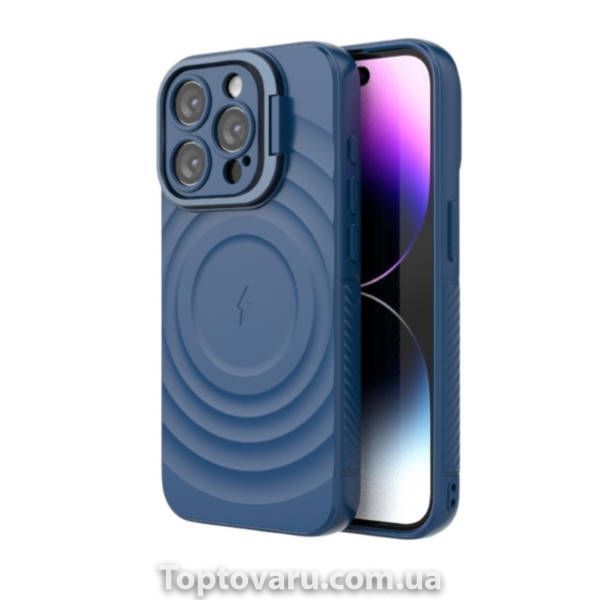 Чохол MagSafe soft-touch with stand Iphone 15 Pro Max Blue 34720 фото