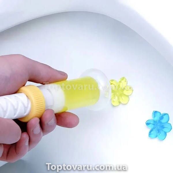 Гель для унітазу у шприці-дозаторі у формі квіточки Лимон 26624 фото