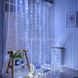 Гірлянда штора прозорий провід з перехідником 200LED 3*2м Холодний білий 31522 фото 2