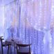 Гірлянда штора прозорий провід з перехідником 200LED 3*2м Холодний білий 31522 фото 1