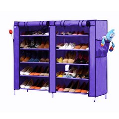 Тканинний подвійний шафа для взуття Shoe Cabinet 5 Layer 6510 Фіолетовий 4707 фото