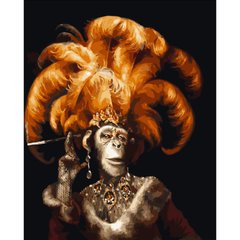 Картина за номерами Strateg ПРЕМІУМ Вінтажна мавпа розміром 40х50 см (GS466) GS466-00002 фото