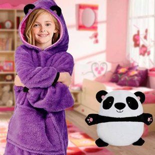 Дитячий худорлявий трансформер (толстовка) Huggle Pets Фіолетовий (панда) 37276 фото
