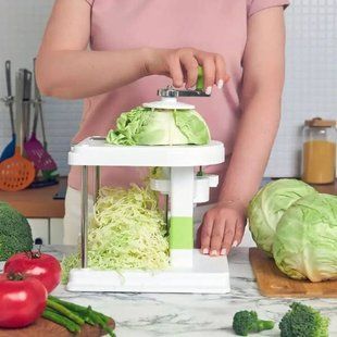 Шинковка для капусты Cabbage cutter Белая с зеленым 18746 фото