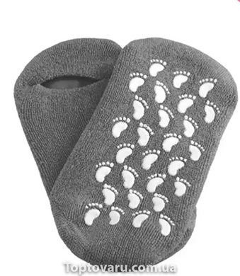 Зволожуючі гелеві шкарпетки для педикюру SPA Gel Socks № G09-12 сірі від 20 до 28см 7286 фото