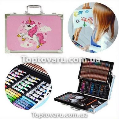 Набір для дитячої творчості та малювання Painting Set 145 предметів Рожевий 4311 фото