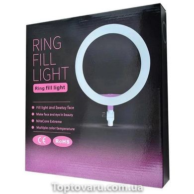 Кольцевая светодиодная LED лампа ZD666 26 см Черная 2147 фото