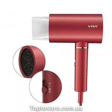 Профессиональный фен для укладки волос VGR V 431 1800Вт Красный 7461 фото