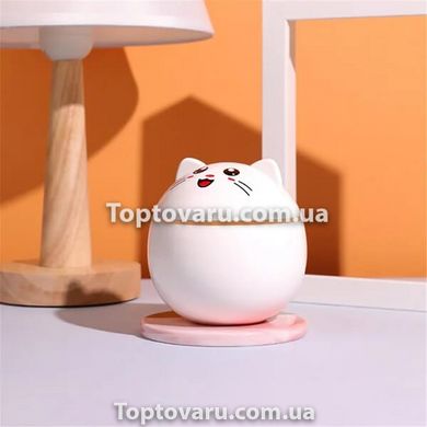 Увлажнитель воздуха ночник Humidifier Круглый Котик Белый 4729 фото