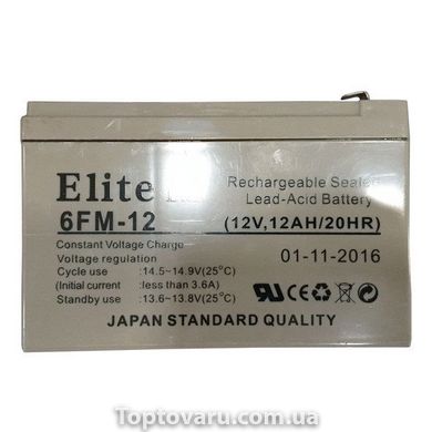 Акумулятор свинцево-кислотний Elite Lux 12В 12Ач 6956 фото