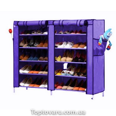 Тканинний подвійний шафа для взуття Shoe Cabinet 5 Layer 6510 Фіолетовий 4707 фото