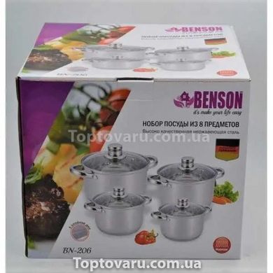 Набір посуду із 8 предметів Benson BN-206 10827 фото