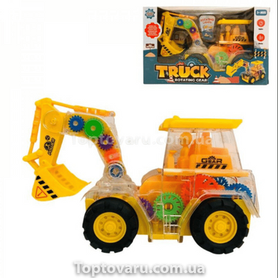 Игрушка Трактор с шестеренками с подсветкой и звуком Truck Rotating Gear Желтый 15316 фото