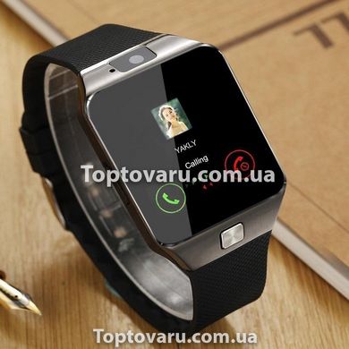 Розумний годинник Smart Watch DZ09 чорні з сірим обідком 217 фото