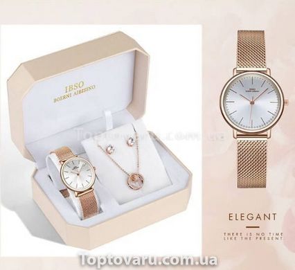 Жіночий подарунковий набір (годинник, сережки, ланцюжок з кулоном) Baosaili BOX IBSO 14831 фото