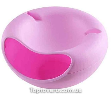 Складна миска для перекусів з підставкою для телефону Рожева 2900 фото
