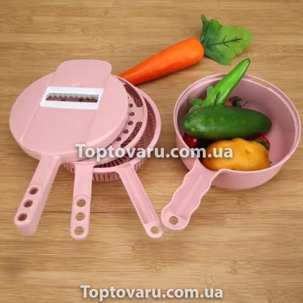 Овощезка шинковка з контейнером Multifunctional Cutter 9in1 Роза 8600 фото