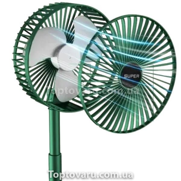 Вентилятор міні акумуляторний Folding Fan Зелений 20096 фото