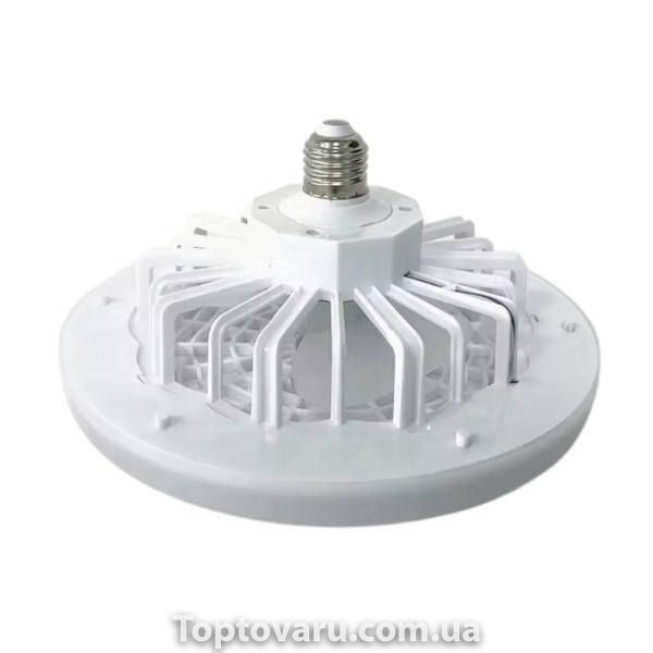 Вентилятор стельовий з LED-підсвічуванням та пультом керування AT-2522D Білий 37701 фото