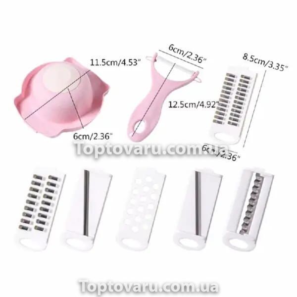 Овощезка шинковка з контейнером Multifunctional Cutter 9in1 Роза 8600 фото